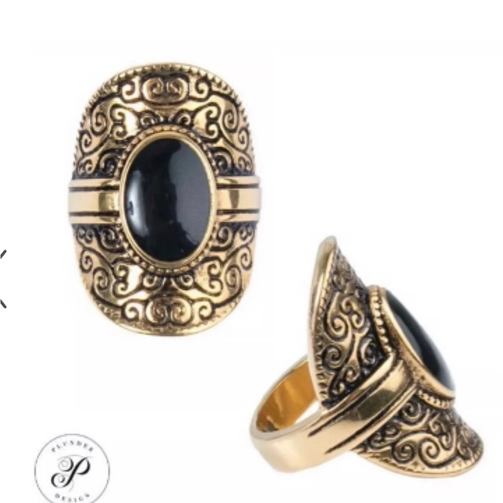 Plunder Gold and Black Primrose Ring
